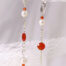 Pearl and Carnelian earrings overview