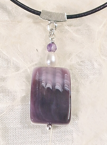 Quahog, Pearl and Amethyst Necklace
