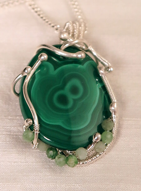 Malachite Woven Necklace detail