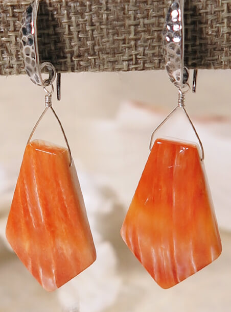 Spiney Oyster Earrings close up view