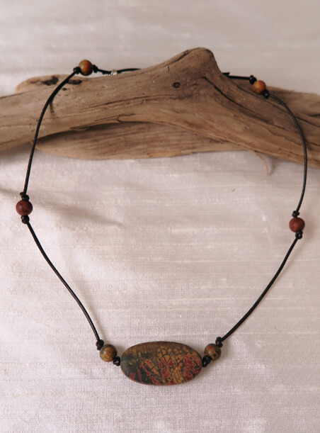 This Red Creek Jasper Ellipse Necklace