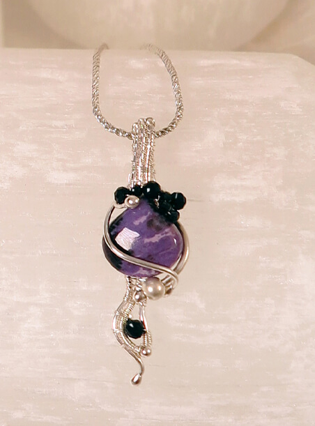 Charoite Woven Dreams Necklace detail