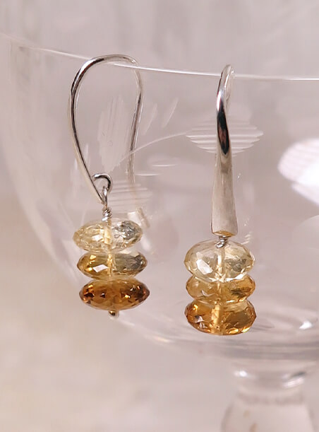 Citrine Stack Earrings detail